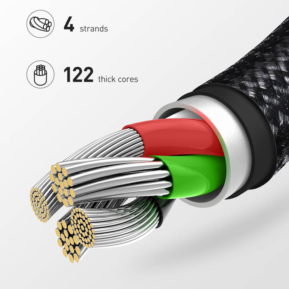 Cablu ColorWay (CW-CBUL004-RD), USB 2.0 to Apple Lightning, for Syncing & Charging, Nylon, 2.1A, 480Mbps, 1m, Rosu