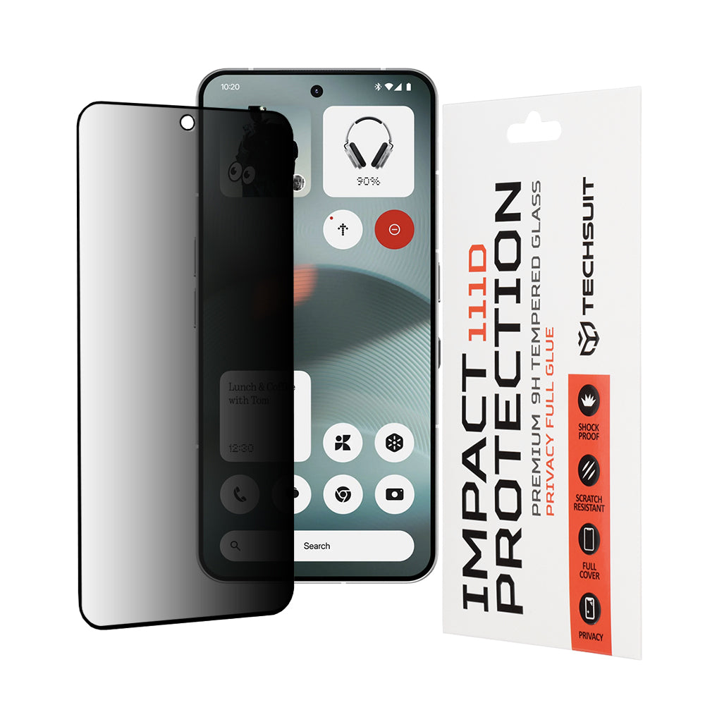 Folie de protectie Techsuit 111D Privacy Full Glue compatibil cu Nothing Phone (3), Negru
