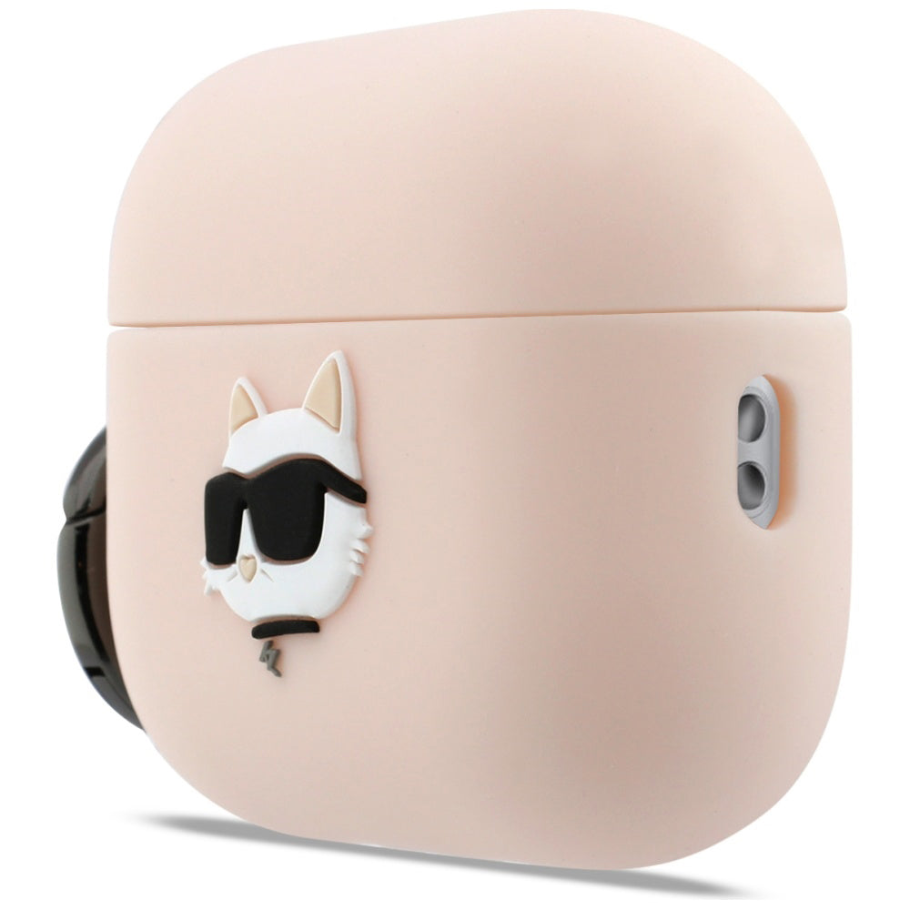 Casti Karl Lagerfeld Silicone Chaupette Head 3D (KLAP3RUNCHP), Apple AirPods Pro 3, Roz