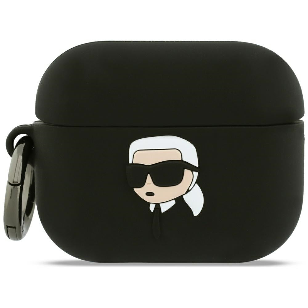 Casti Karl Lagerfeld Silicone Karl Head 3D (KLAP3RUNIKK), Apple AirPods Pro 3, Negru