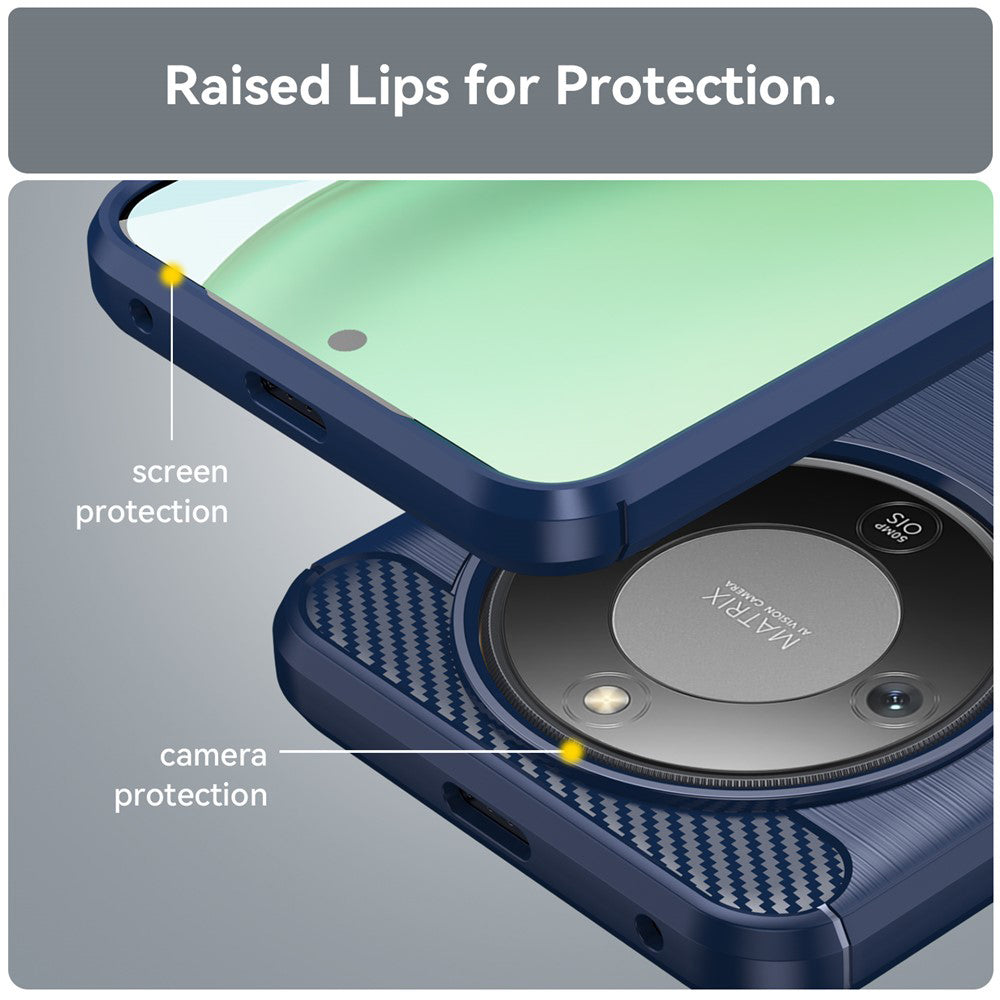 Husa de protectie Techsuit Carbon Silicone compatibil cu Honor Magic8 Lite, Albastru