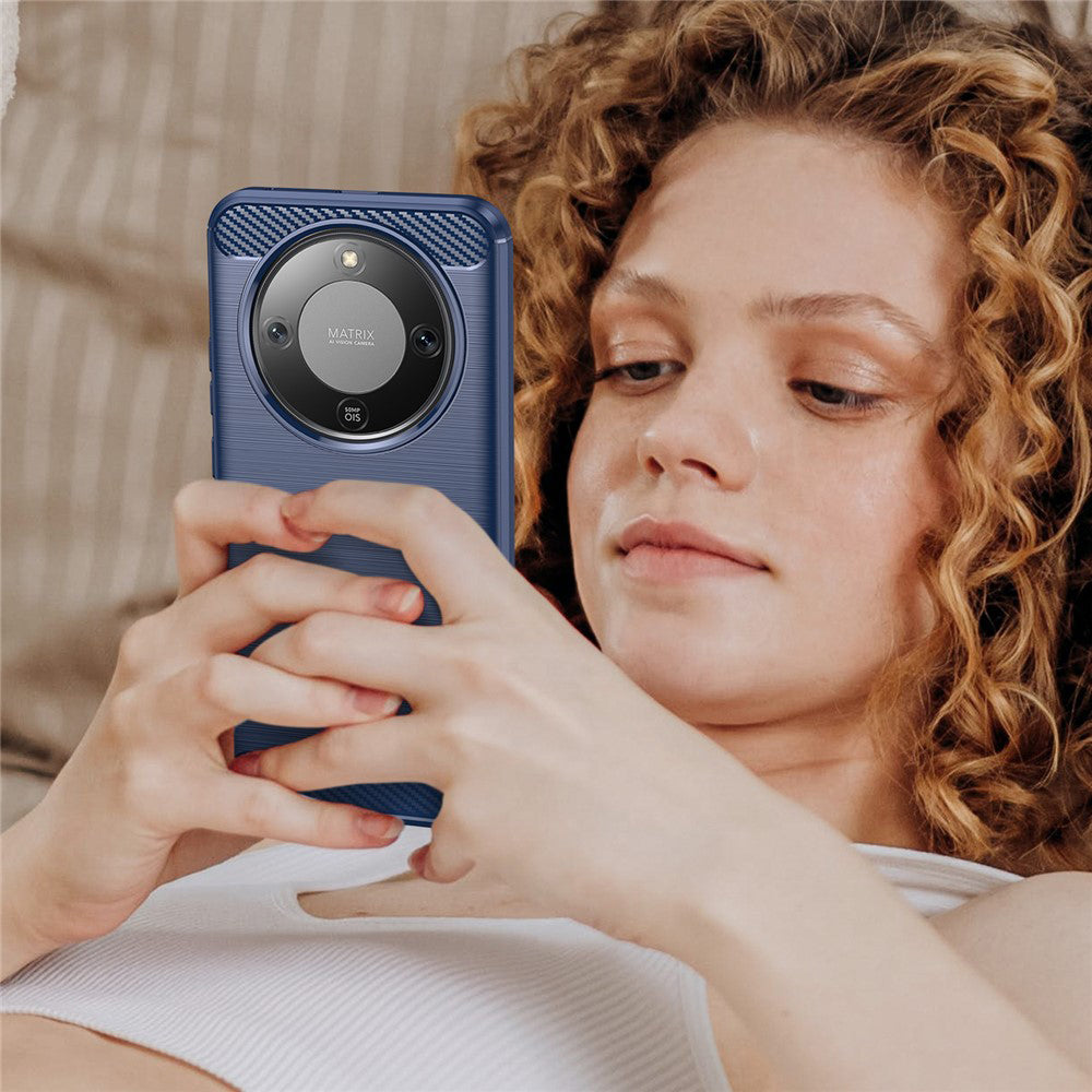 Husa de protectie Techsuit Carbon Silicone compatibil cu Honor Magic8 Lite, Albastru