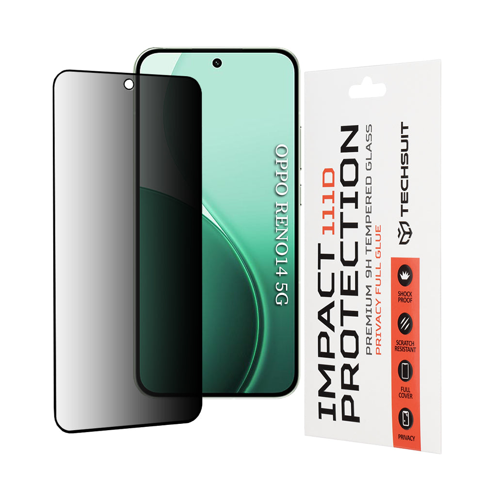Folie de protectie Techsuit 111D Privacy Full Glue compatibil cu Oppo Reno14, Negru