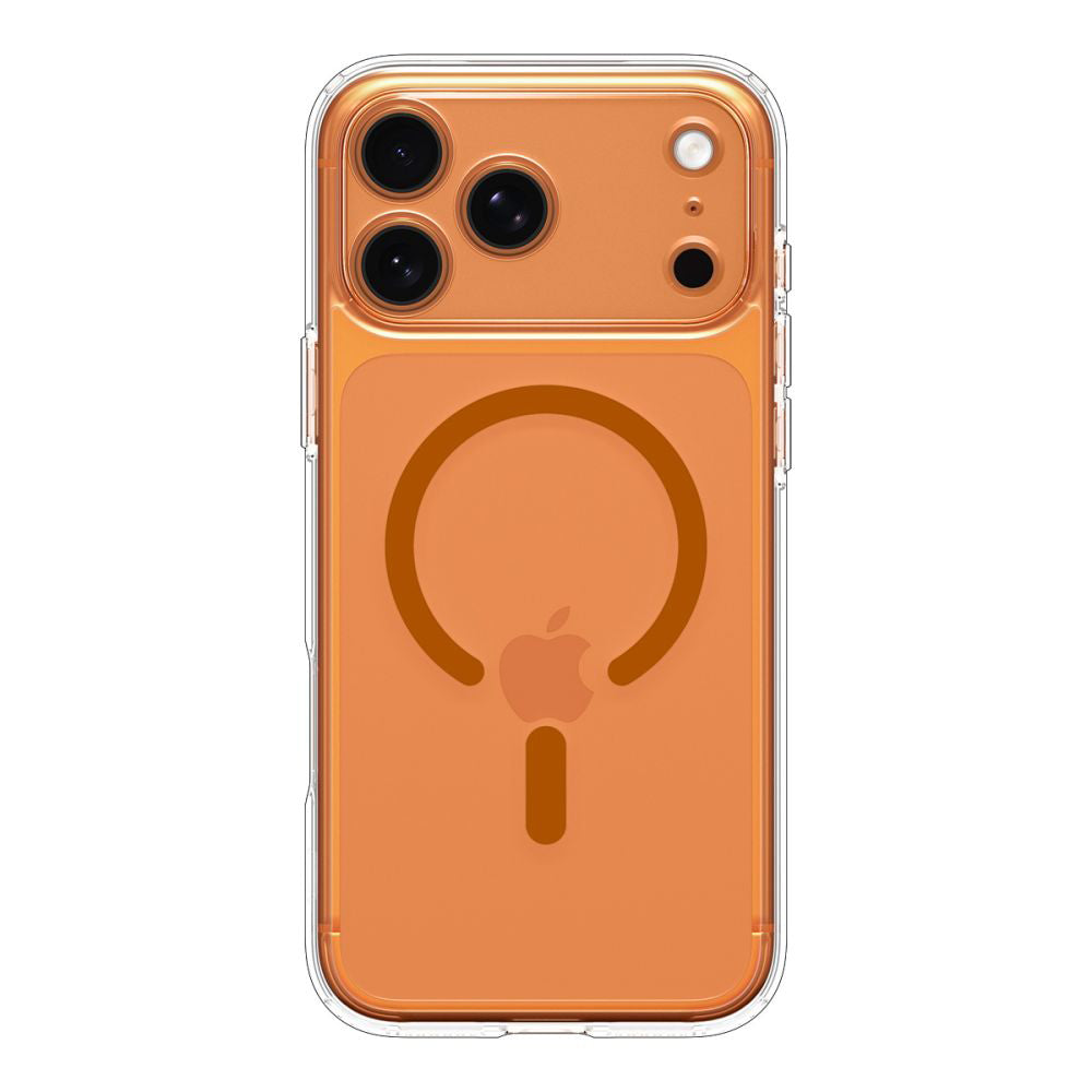 Husa de protectie Spigen Ultra Hybrid MagSafe (ACS11112) compatibil cu iPhone 17 Pro, Transparent / Orange