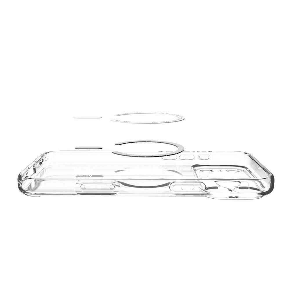 Husa de protectie Spigen Ultra Hybrid MagSafe (ACS11111) compatibil cu iPhone 17 Pro, Transparent / Deep Blue