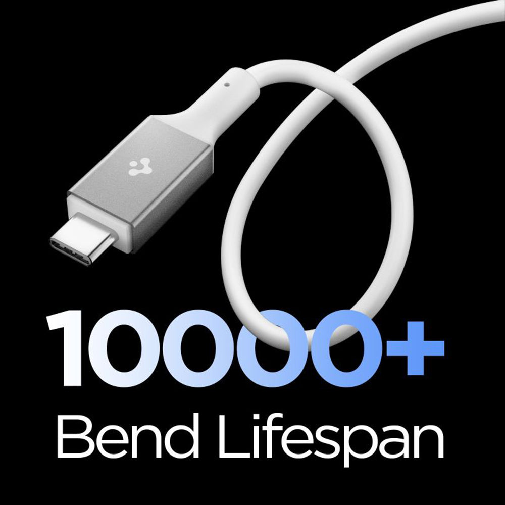 Cablu Spigen Essential EB24012CC (ACA08776), Fast Charging, Type-C, 240W, 40Gbps, E-Marker Chip, 8K, 1.2m, Alb