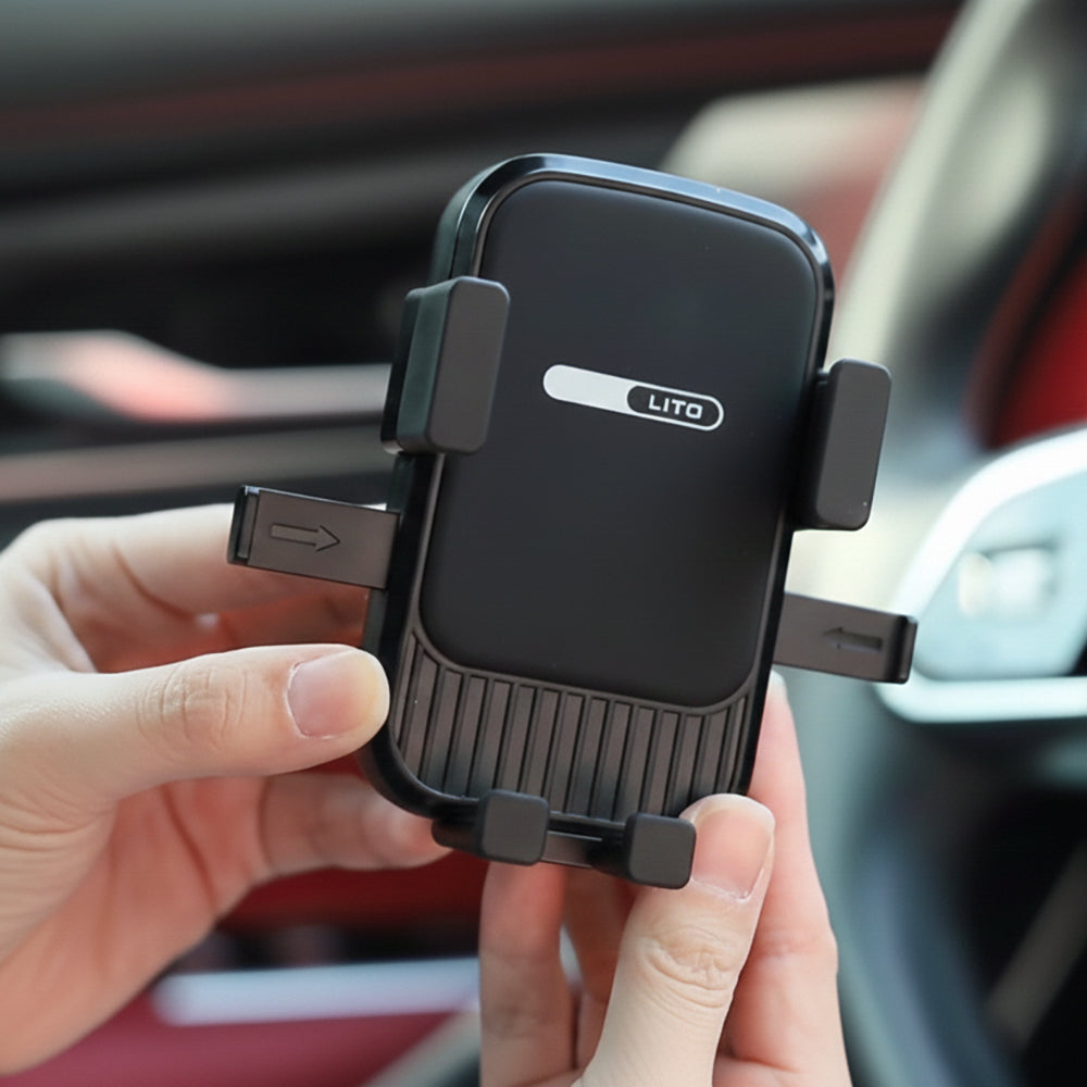 Suport Lito (LT-W08), Air Vent, One-Hand Auto Lock/Release, Gravity Design, Triple-reinforced Clip, 360° Rotation, Gri