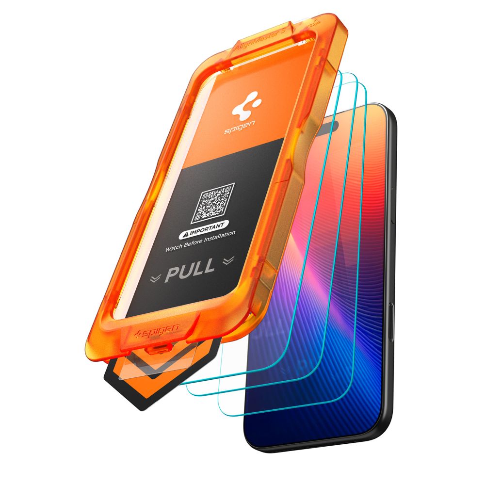 Spigen Folie de protectie Spigen (set de 3) Glas.tR Align Master Slim (AGL10484) compatibil cu iPhone 17, Transparent –
