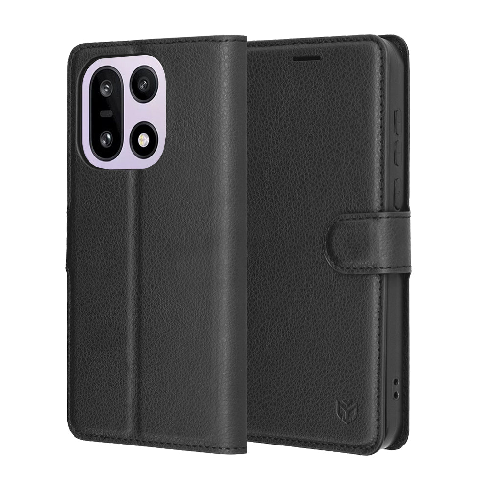Husa de protectie Techsuit Leather Folio compatibil cu OnePlus 15, Negru