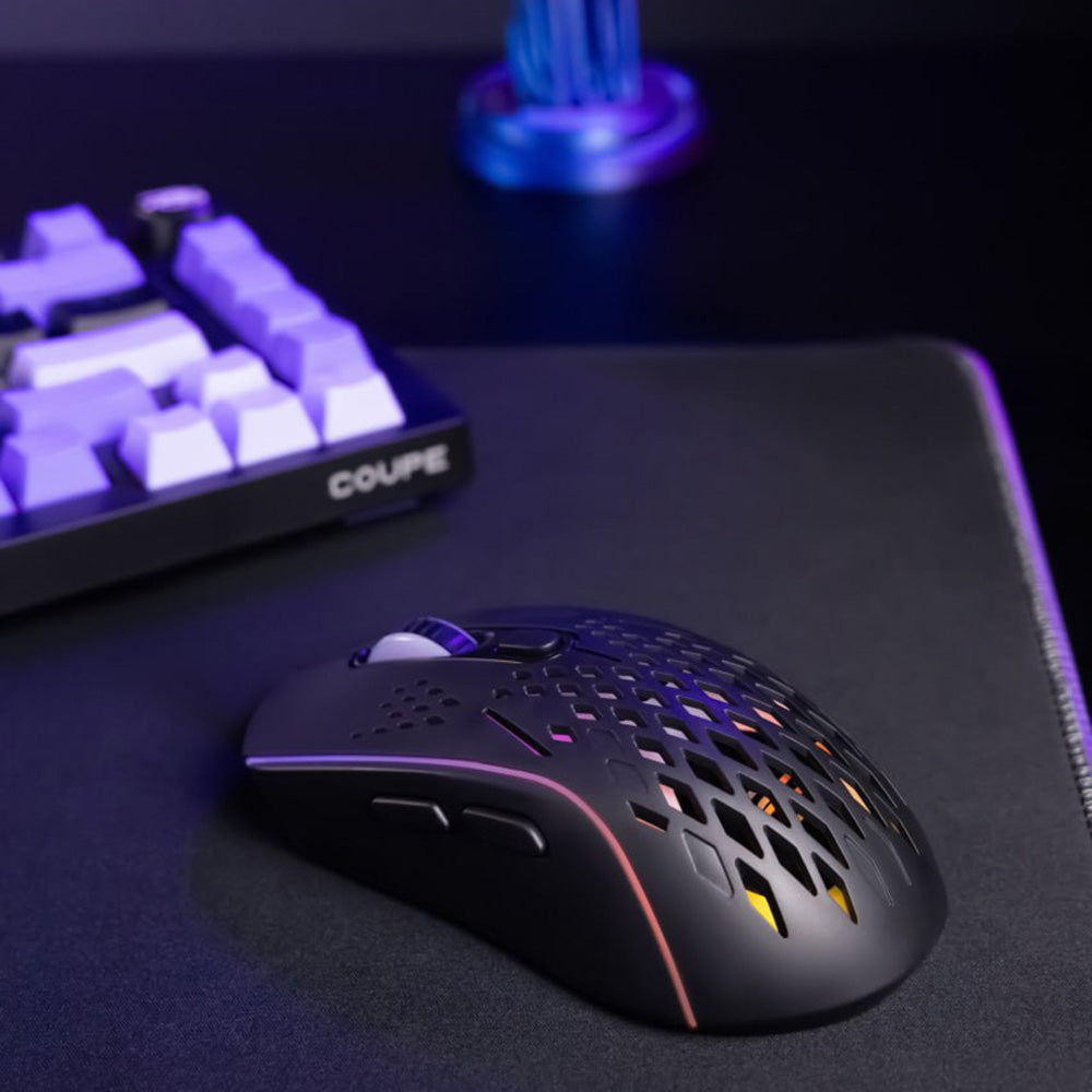Tastatura/Mouse Proove Wireless Mouse Buzz (WMBU00022402), for Gaming, 2.4GHz, USB-C, Ergonomic, LED, 6 Buttons, 800-4800DPI, 1.5m, Alb