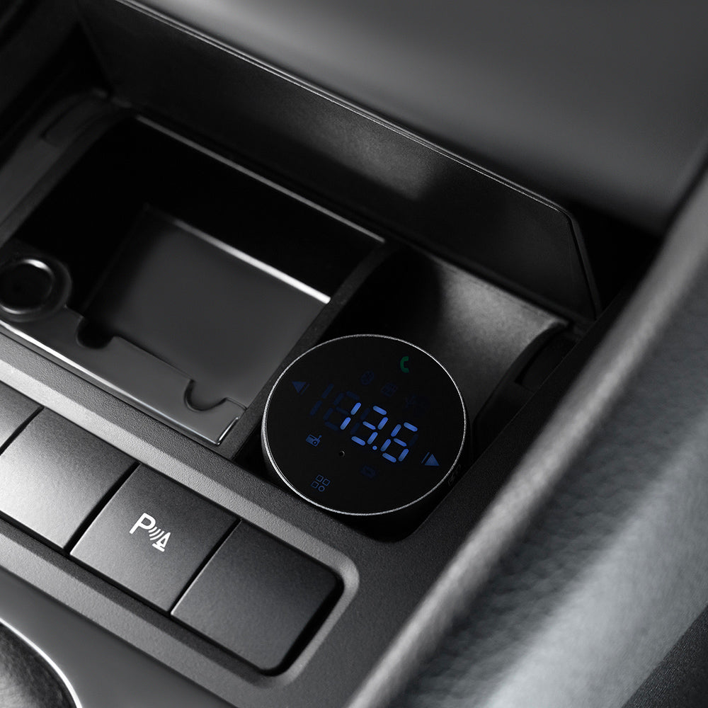 Incarcator Proove Car with FM Modulator (FMSS30110003), with Touch Screen, USB, Type-C, U-Disk, TF, Bluetooth 5.0, 30W, Gri
