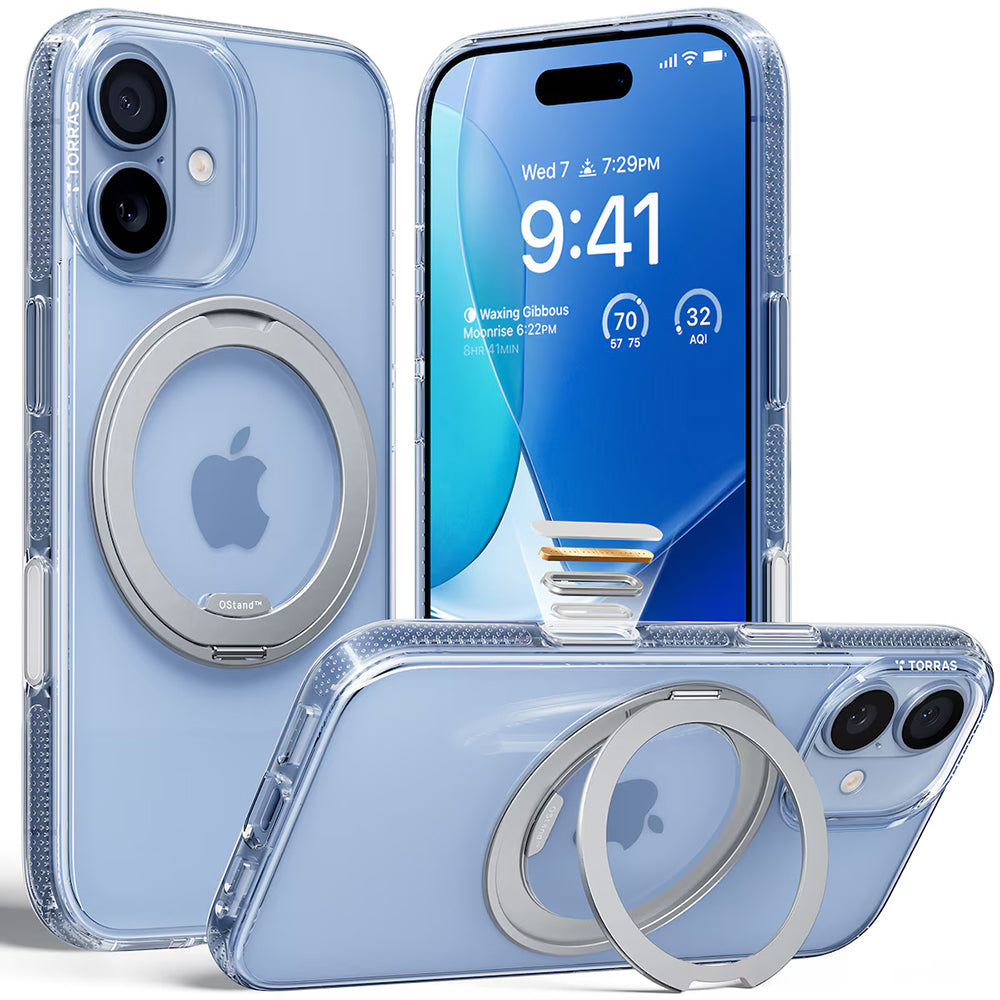 Husa de protectie Torras Ostand R Fitness Series compatibil cu iPhone 17, Transparent