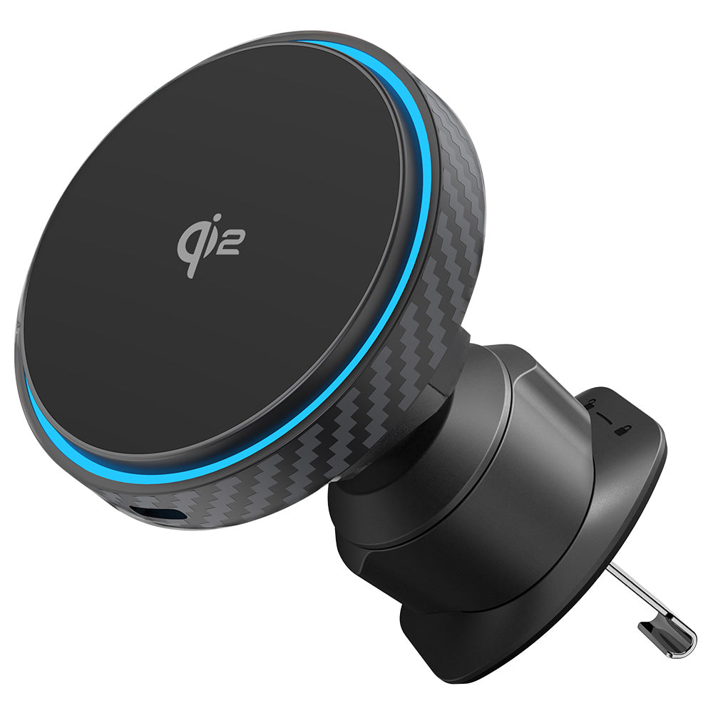 Suport Proove with Wireless Charging Graphite Circle (WHGC15010001), for Air Vent, Qi2, 15W, LED Indicator, Negru