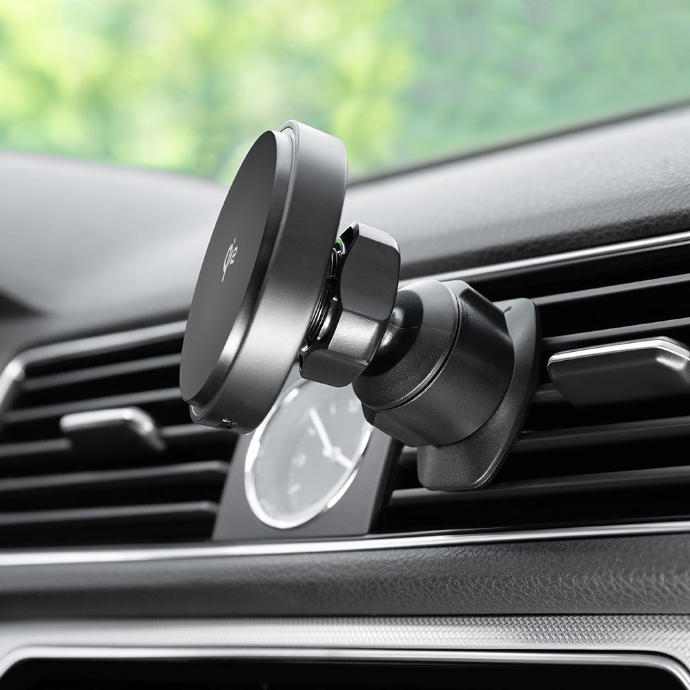 Suport Proove with Wireless Charging Light Circle (WHLC15010002), for Air Vent, Magnetic Grip, Qi2 15W, Metallic Grey