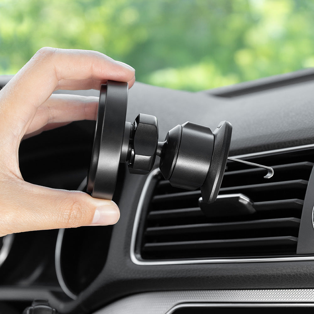 Suport Proove with Wireless Charging Light Circle (WHLC15010002), for Air Vent, Magnetic Grip, Qi2 15W, Metallic Grey