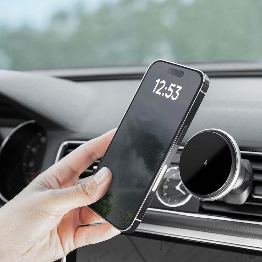 Suport Proove with Wireless Charging Magic Circle (WHMC15020006), for Air Vent, Magnetic, Zinc Alloy, 15W, Argintiu