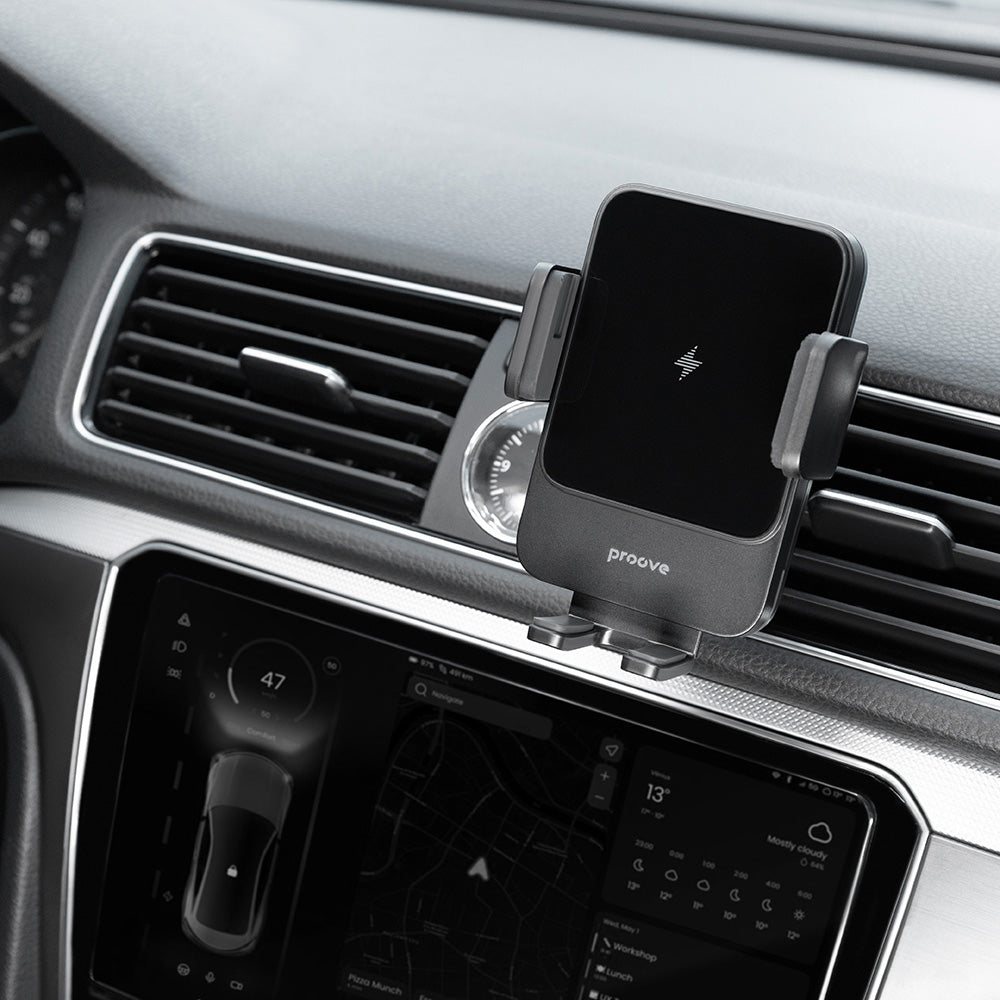 Suport Proove with Wireless Charging Sonic (WHSN15002001), for Air Vent, Secure Attachment, 15W, LED, Universal, Gri