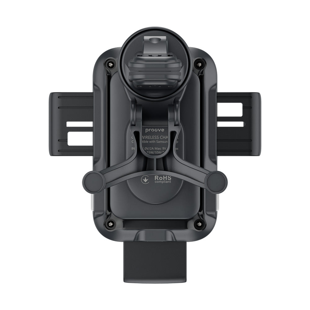 Suport Proove with Wireless Charging Triple Clamp (WHTC15010001), for Air Vent, Automatic Arms, 15W, 4.0"-6.9", Negru