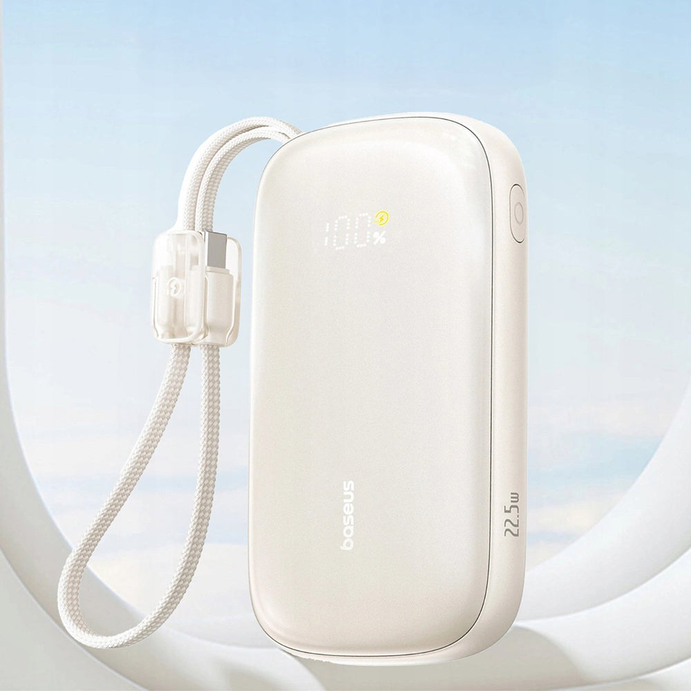 Baterie externa Baseus EnerFill FC21 Qpow 3 Ultra (E0027L01), Detachable Cable, 10000mAh, 22.5W, USB, USB-C, Natural Titanum
