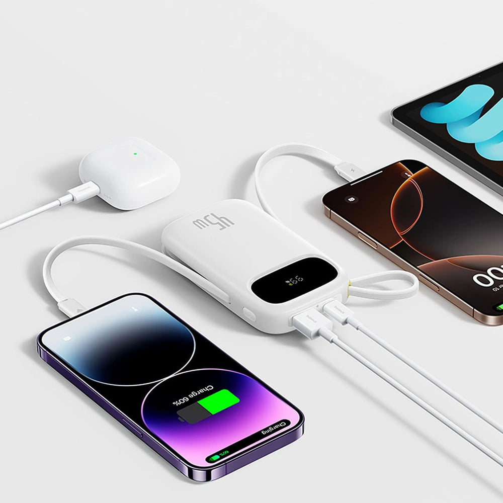 Baterie externa Baseus EnerFill FC31 Qpow 3 (E0028C00), USB-C/Lightning Cables, 10000mAh, 45W, Digital Display, Negru Cosmic