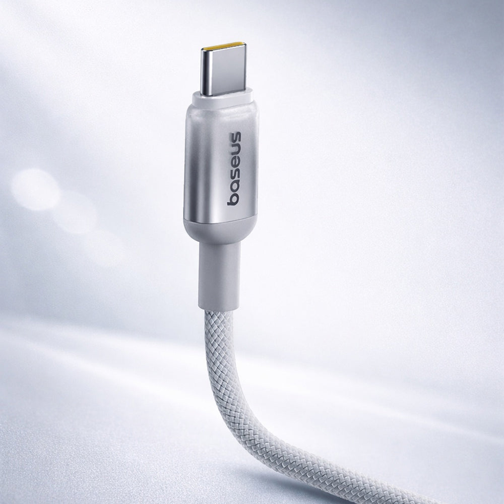 Cablu Baseus Discolor (E0420803), USB-A to USB-C, 100W, 480Mbps, 2m, Argintiu