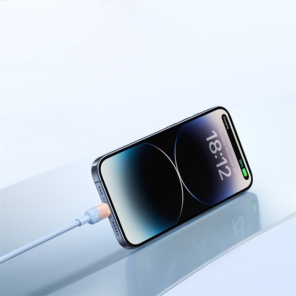 Cablu Baseus Discolor (E0420802), USB-A to USB-C, 100W, 480Mbps, 1m, Argintiu