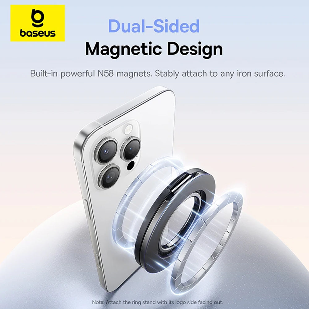 Suport Baseus MagPro 3 (Z0004800), Magnetic, Dual-Ring, Negru Cosmic
