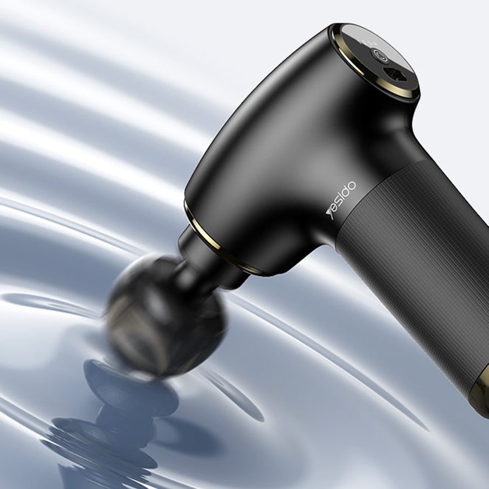 Yesido Mini Portable Massager Gun (MG02), Type-C, 4 Speed Level, 3200RPM, 1500mAh, 10W, Negru