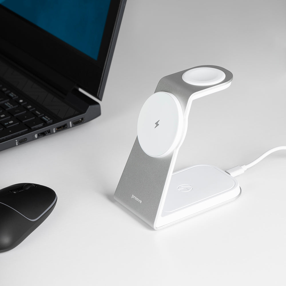 Incarcator Proove Wireless Charging Station Omni Power (WSOP15020003), MagSafe, 3in1, for iPhone, AirPods, Apple Watch, 15W, Gri