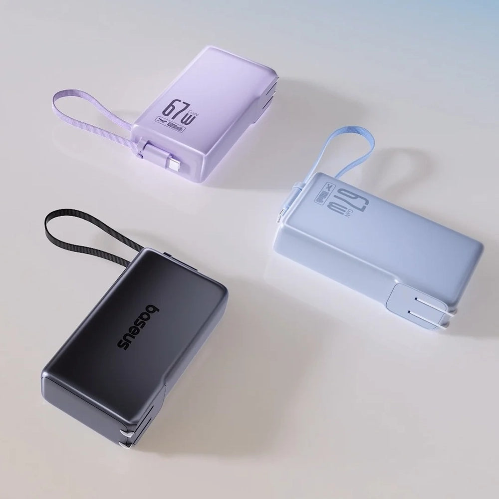 Baterie externa Baseus Nomos NT11 Omni (P10078807123-00), With USB-C Cable, 10000mAh, 67W, Digital Display, Negru Cosmic