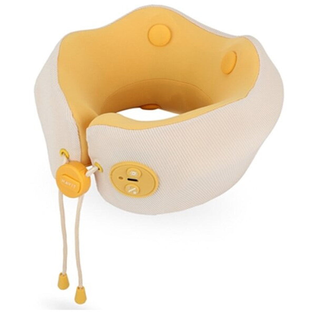 Havit Neck Massager Smart Life (NM1702), for Travel, Portable, Lightweight, Hot Compress, Memory Foam, 2200mAh, Galben