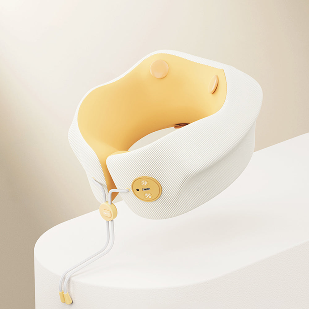 Havit Neck Massager Smart Life (NM1702), for Travel, Portable, Lightweight, Hot Compress, Memory Foam, 2200mAh, Galben