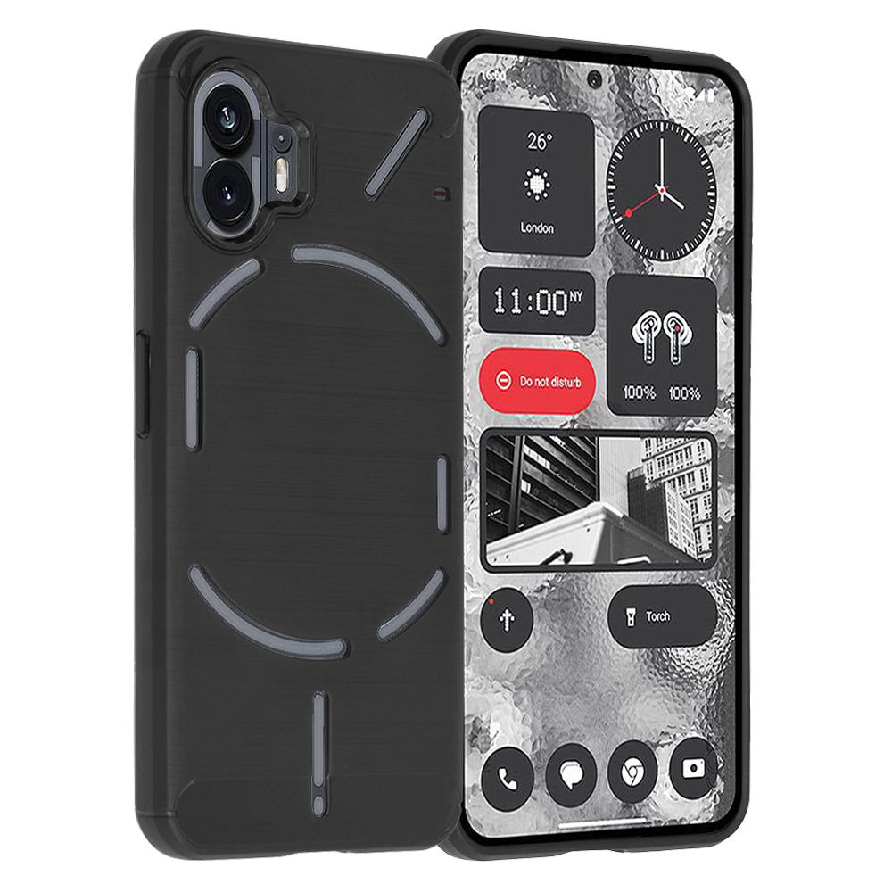 Husa de protectie Techsuit Carbon Silicone compatibil cu Nothing Phone (2), Negru