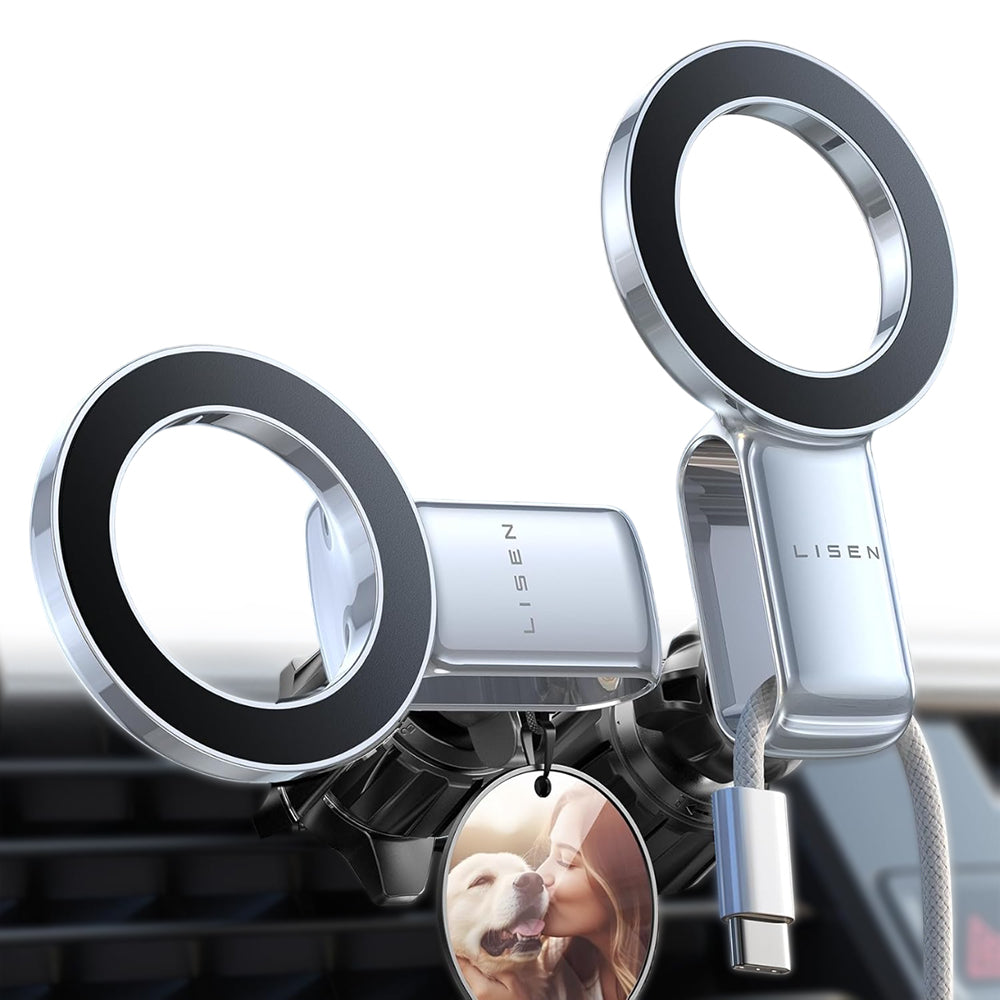 Suport Lisen (YL0224050012), Magnetic Grip, for Air Vent, Foldable, 360° Adjustable, Secure Fit, Negru