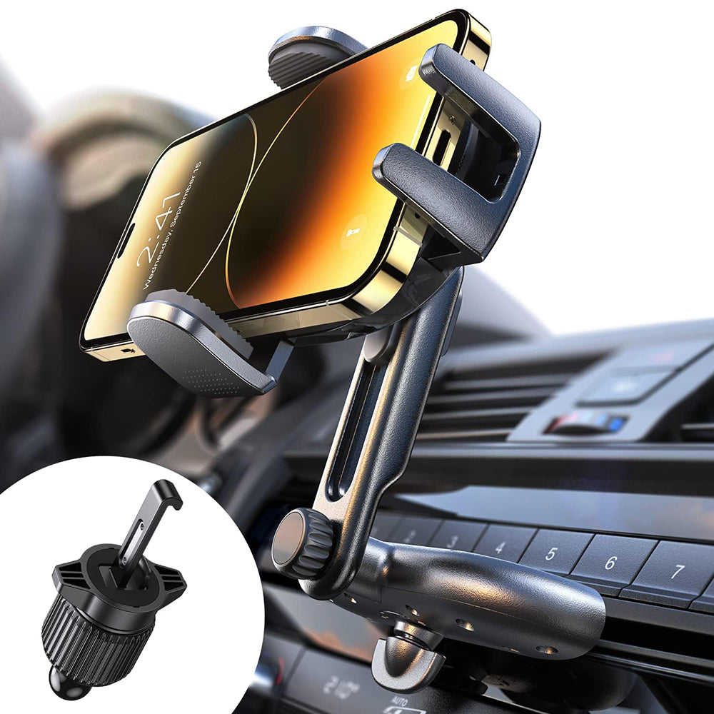 Suport Lisen (YL0222040016), for Air Vent, CD Slot, 2in1, Universal, Multi-Angle Adjustment, Secure Fit, Negru