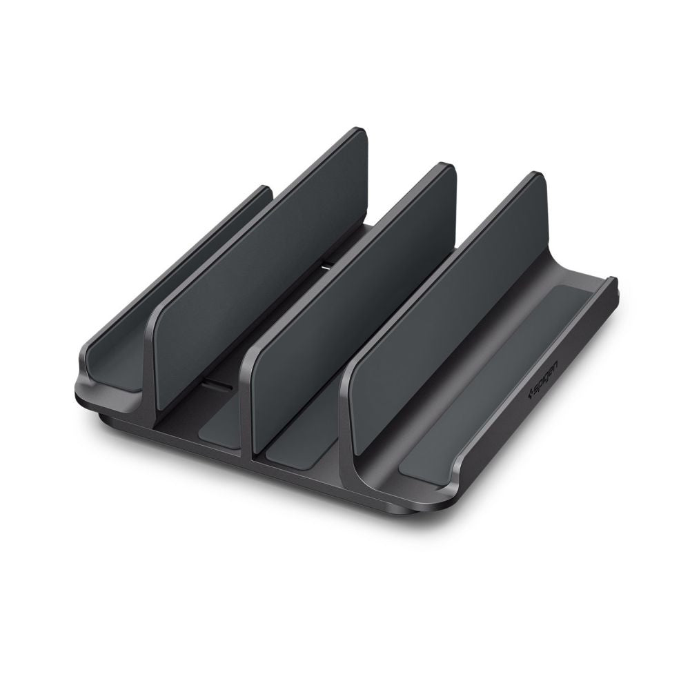 Suport Spigen Vertical Laptop Stand LD208S4 (AMP10640), for 4 Devices, Adjustable Width, Universal, Silicone Pads, Gri Spatial