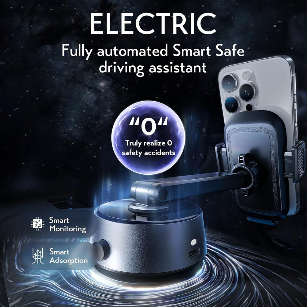 Suport Lisen A680 (YL0225010007), for Dashboard, Desk, Electric Suction Cup, 360° Rotation, Clamp Arm, 130mAh, Negru