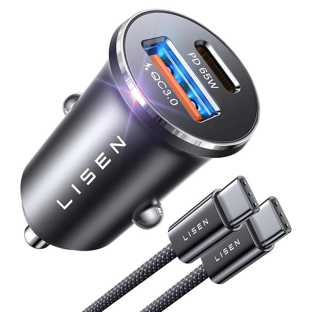 Incarcator Lisen (YL0223110003), USB / USB-C, PD65W, QC3.0, Argintiu