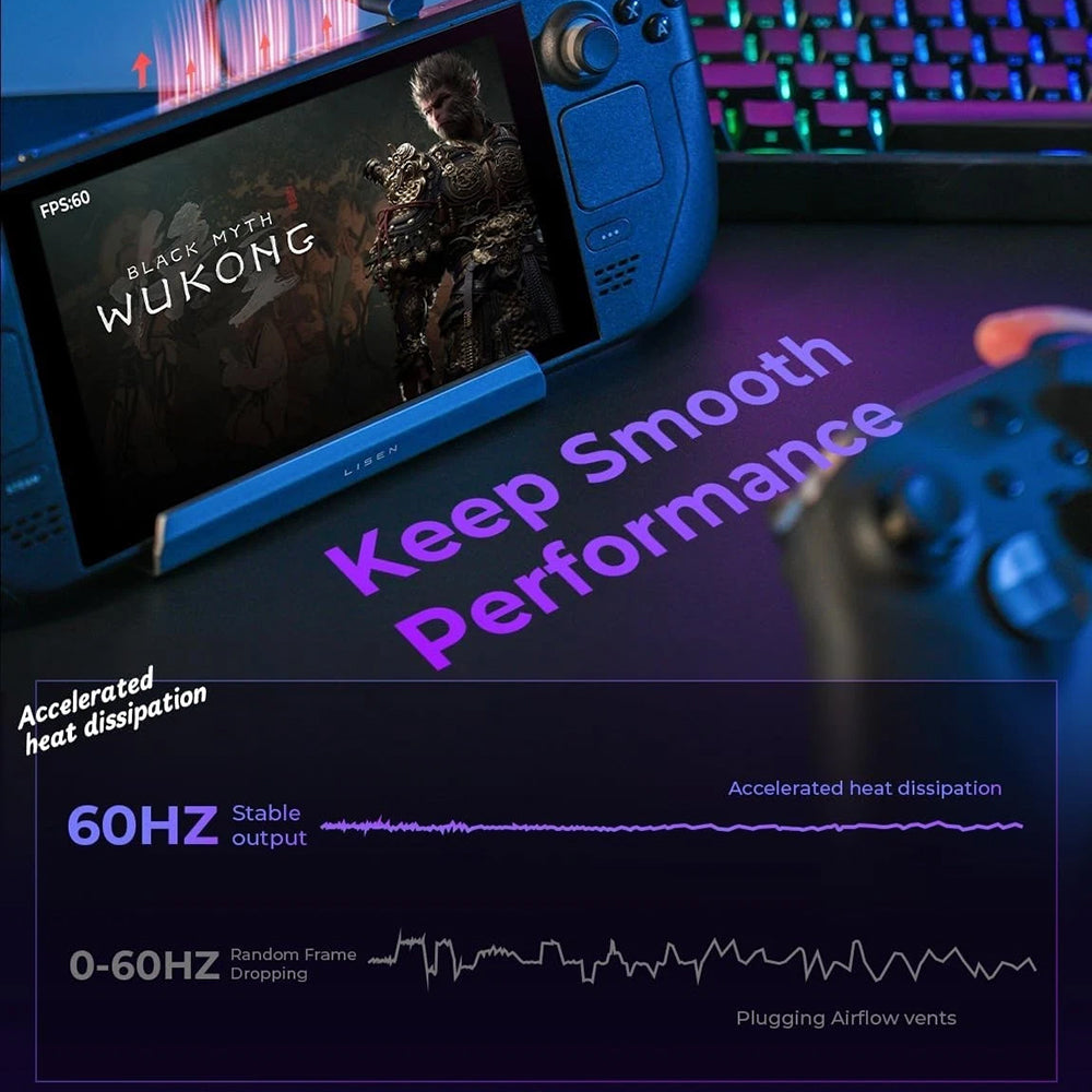 Accesoriu gaming Lisen Docking Station S1 (YL0423110005), HDMI 2.0 4K, 3x USB3.0, USB-C PD100W, Ethernet, 2x Cooling Fan, OLED, Negru