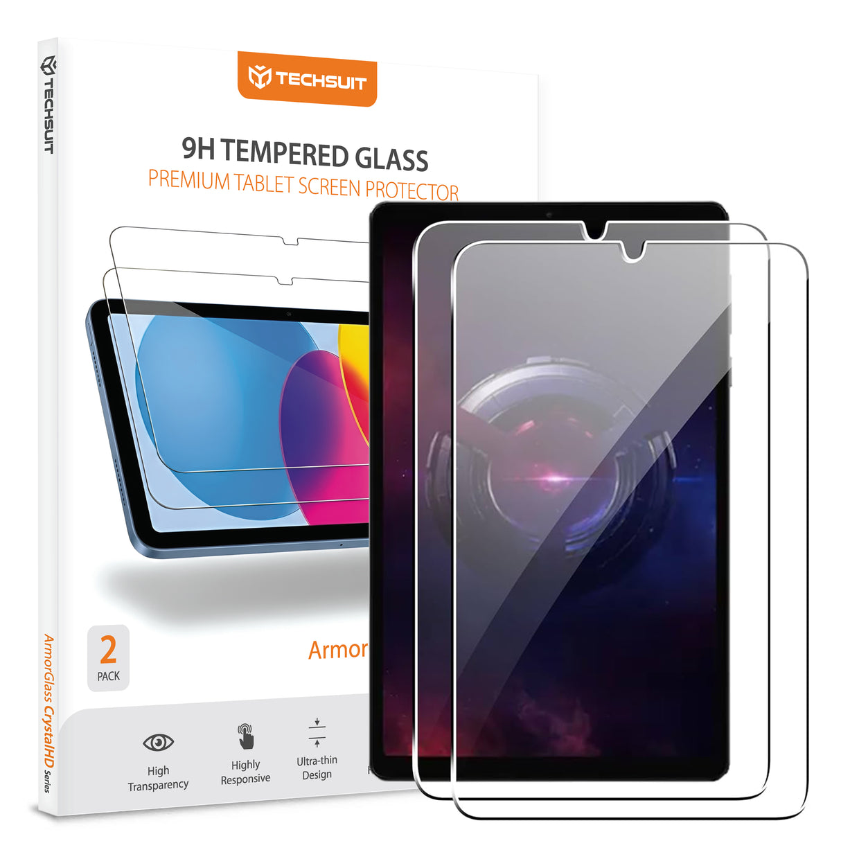 Husa de protectie tableta Techsuit ArmorGlass CrystalHD (set de 2) compatibil cu Lenovo Legion Tab Gen 3, Transparent