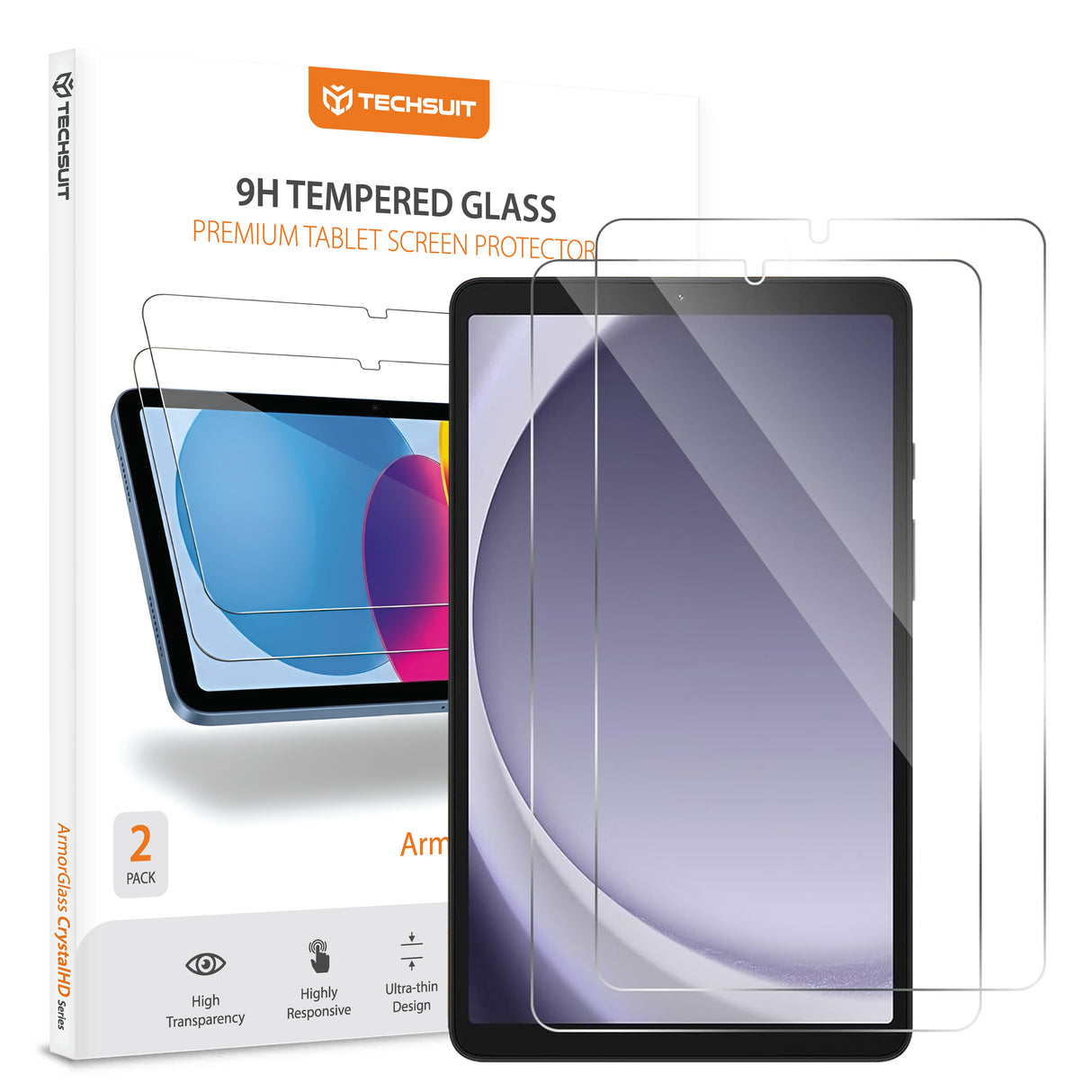 Husa de protectie tableta Techsuit ArmorGlass CrystalHD (set de 2) compatibil cu Samsung Galaxy Tab A9 / A11, Transparent