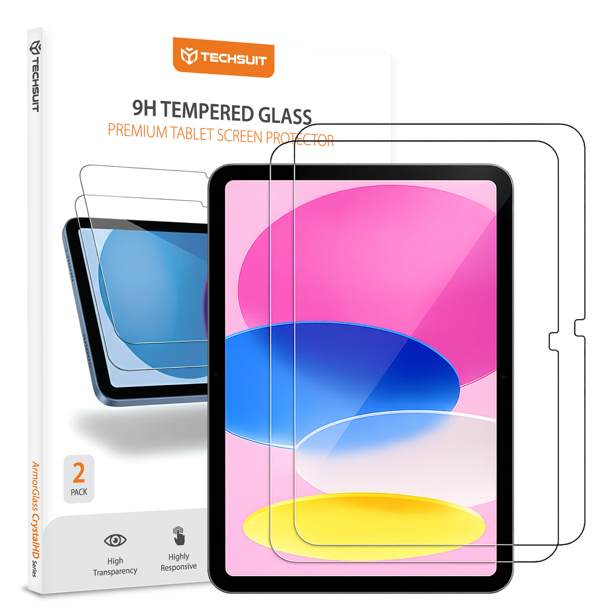 Husa de protectie tableta Techsuit ArmorGlass CrystalHD (set de 2) compatibil cu iPad 10 (2022) 10.9 / 11 (2025), Transparent