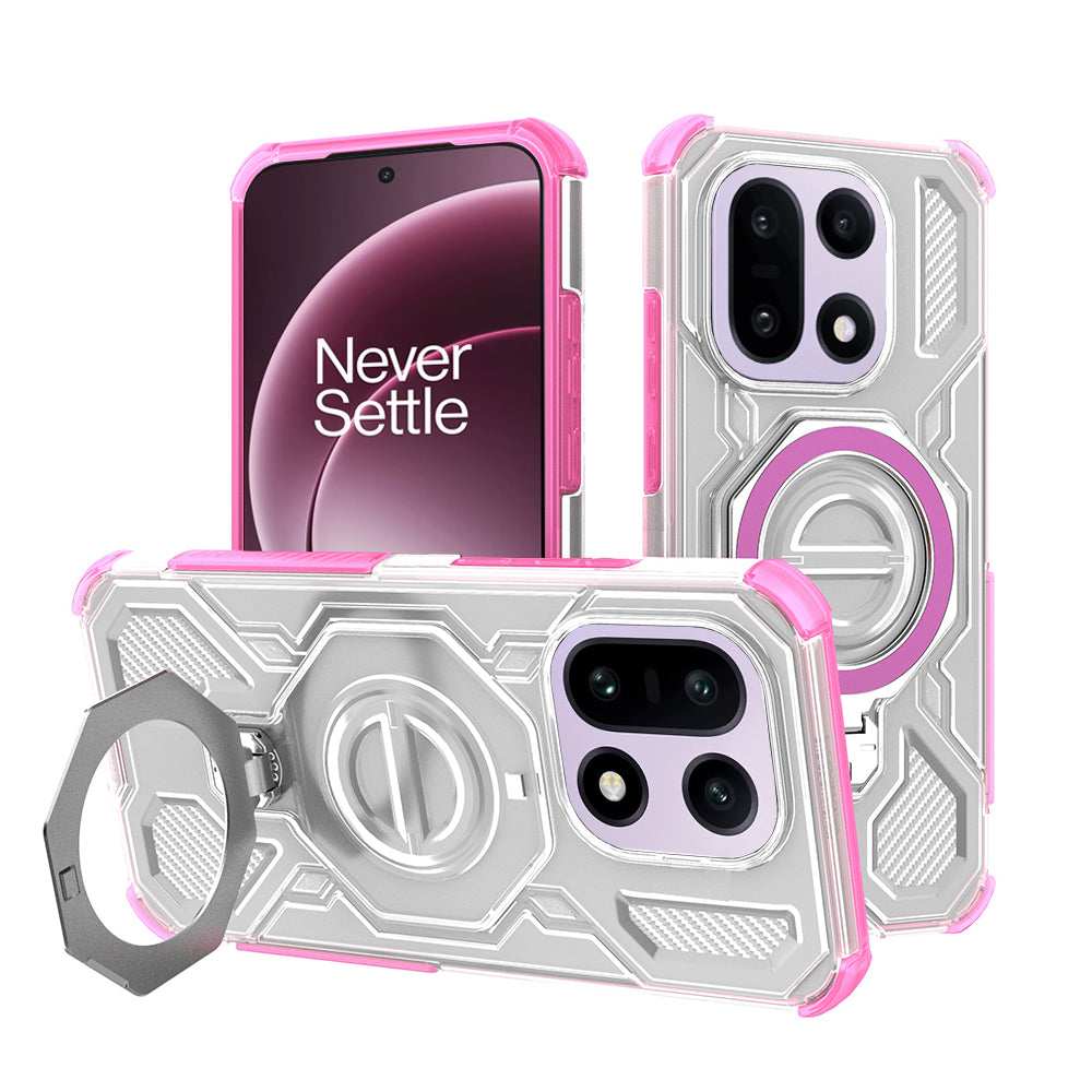 Husa de protectie Techsuit Carbon Shield PRO compatibil cu OnePlus 15, Roz Transparent
