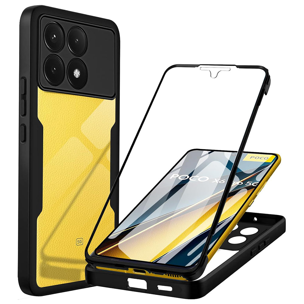 Folie de protectie Techsuit ColorVerse 360 Series + compatibil cu Xiaomi Poco X6 Pro, Negru