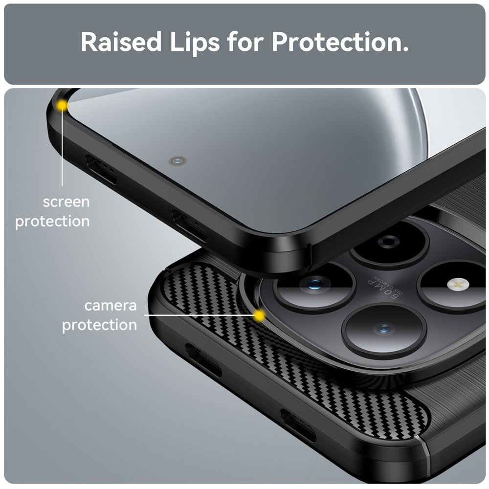Husa de protectie Techsuit Carbon Silicone compatibil cu Xiaomi Redmi Note 15 Pro 5G, Negru