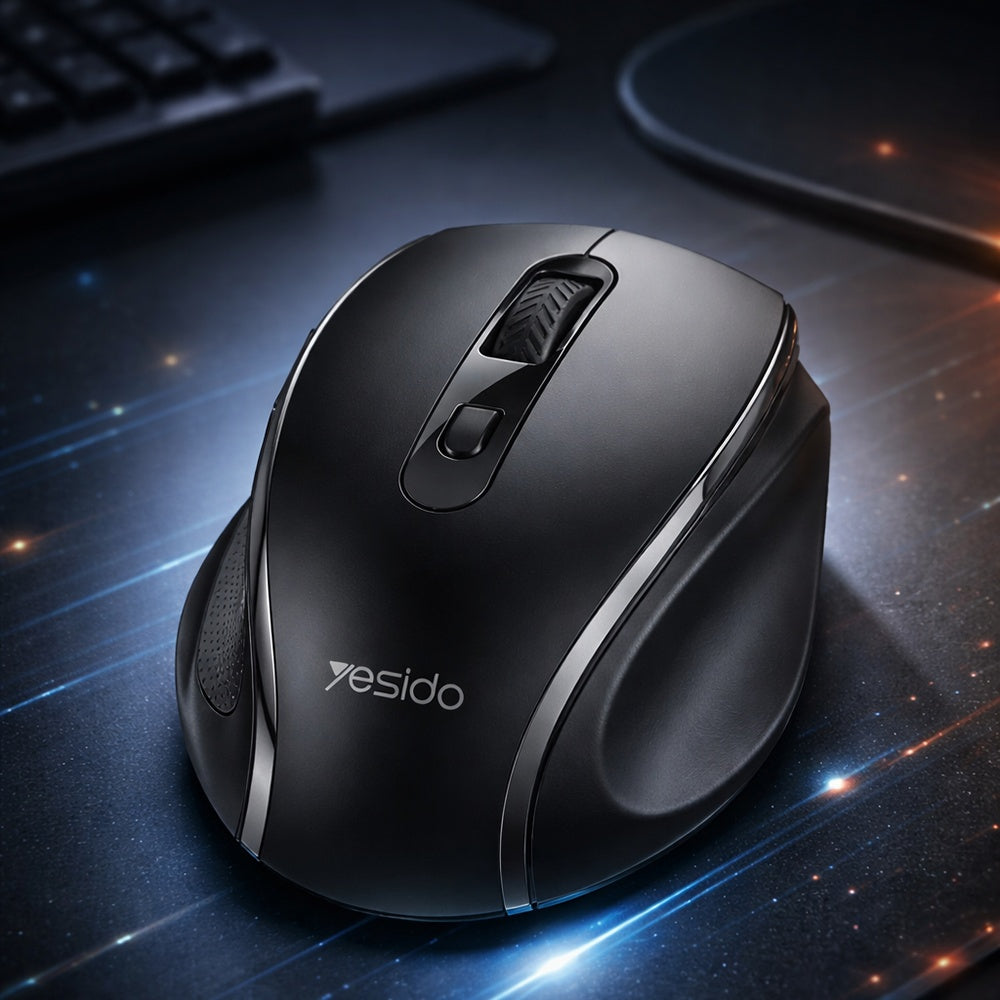 Tastatura/Mouse Yesido Wireless Mouse (KB45), 2.4G Connection, 800 / 1200 / 1600 DPI, Low Noise, Negru