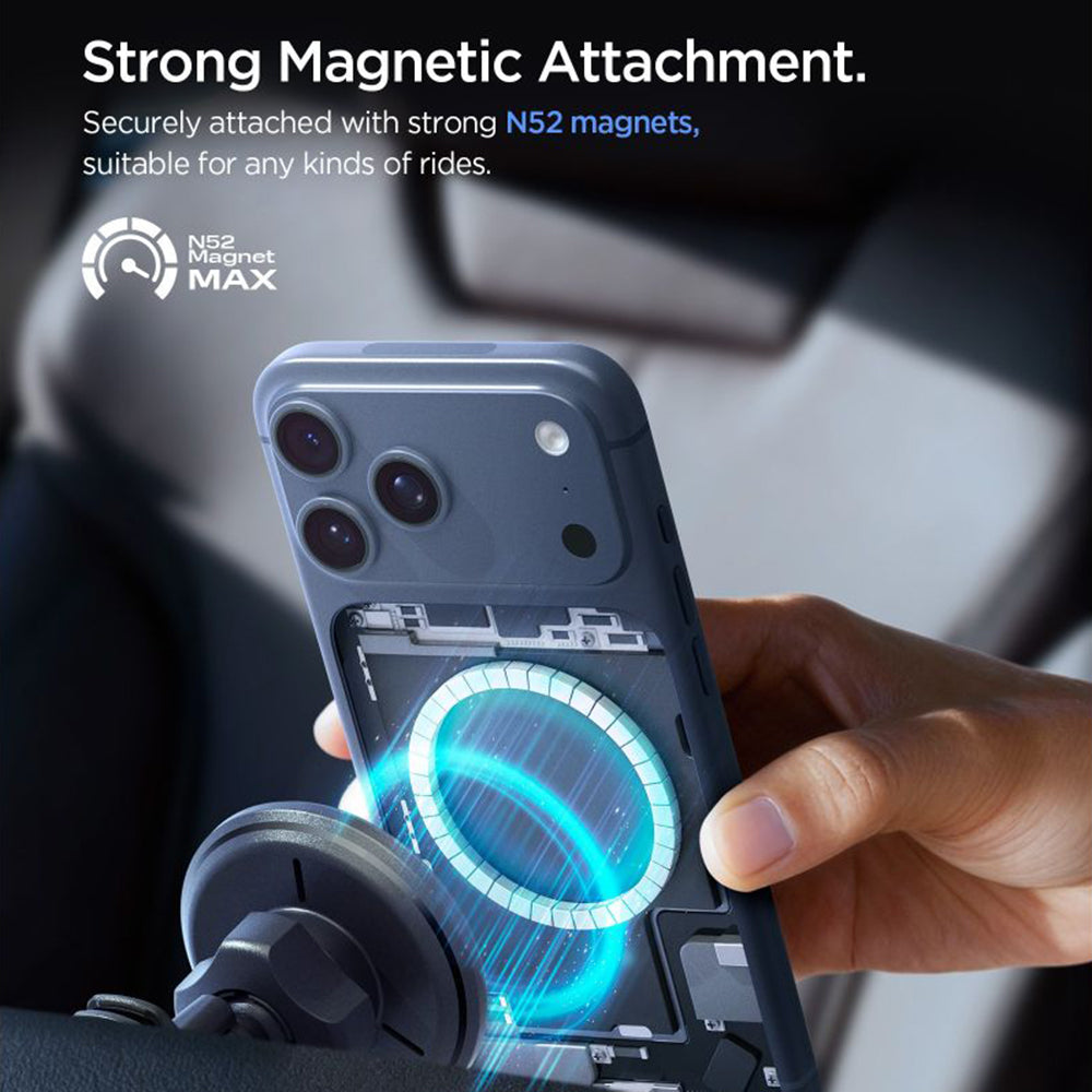Suport Spigen with Wireless Charging Essential EV15MAQ (ACP10513), MagSafe, Fast Charge, Qi2, for Air Vent, 15W- Black