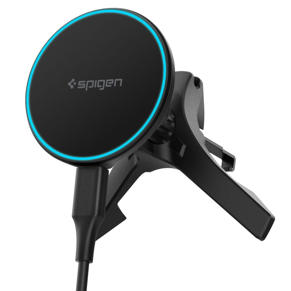 Suport Spigen with Wireless Charging Essential EV15MAQ (ACP10513), MagSafe, Fast Charge, Qi2, for Air Vent, 15W- Black