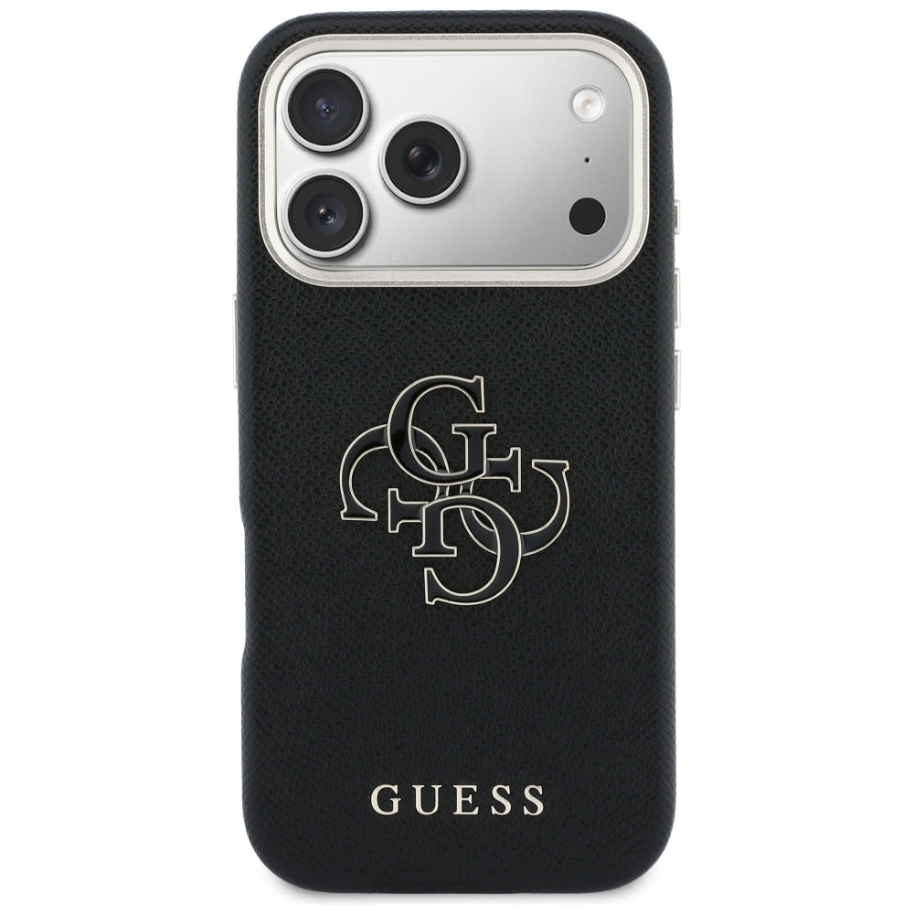 Husa de protectie Guess Hardcase Resin Logo (GUHCP17L5PS4RGGK) compatibil cu iPhone 17 Pro, Negru