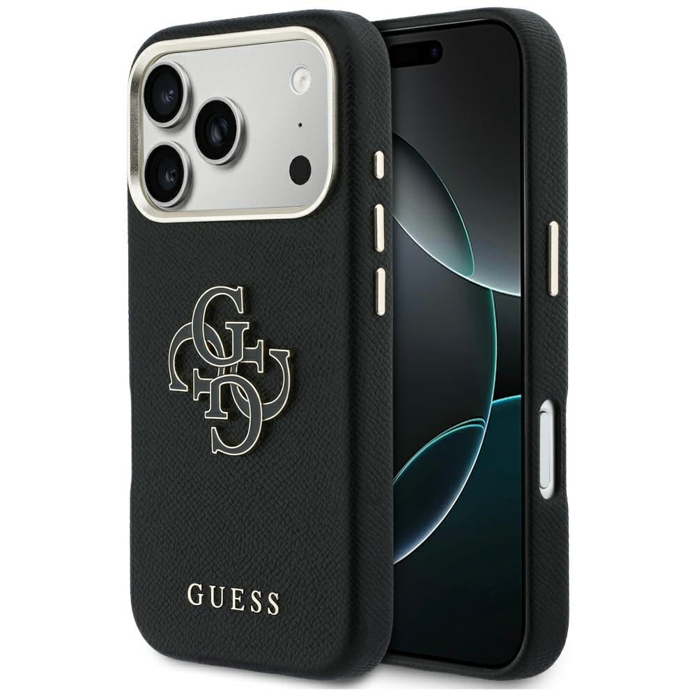 Husa de protectie Guess Hardcase Resin Logo (GUHCP17X5PS4RGGK) compatibil cu iPhone 17 Pro Max, Negru